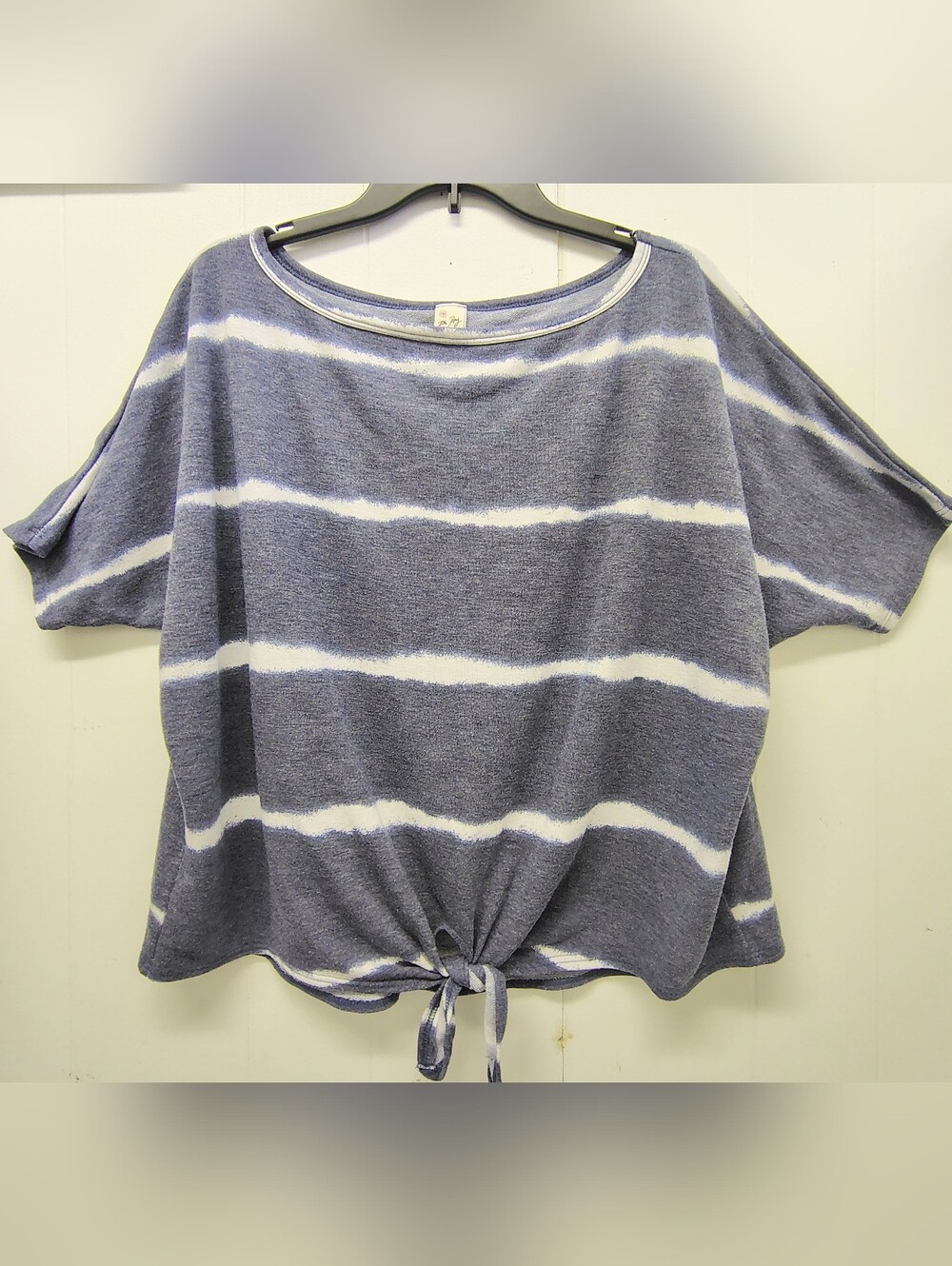 Tie-Hem Striped Women's Top By 7th Ray Size L